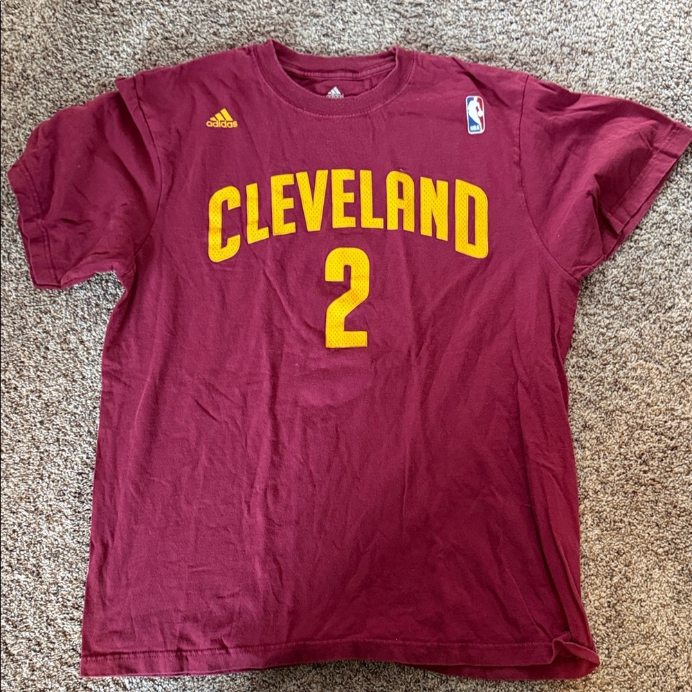 Adidas Maroon Cleveland Tee with Yellow Number